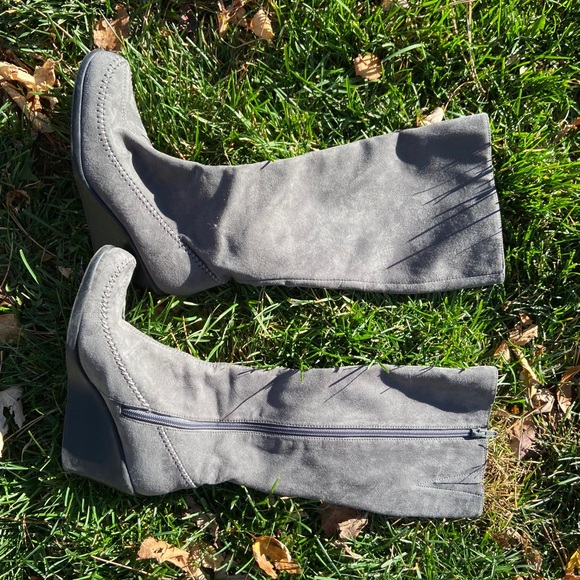 Grey Wedge Boots - Picture 4 of 11